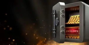 Изображение открытого сейфа, наполненного золотом и промокодами, рекламирующее бонус на выходные в Бабосс.